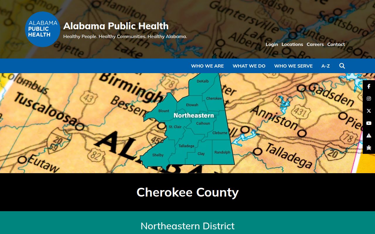 Cherokee County Health Department ADPH page