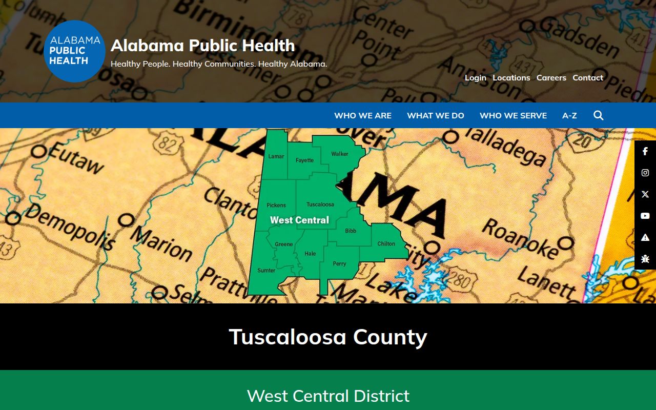 Tuscaloosa County Health Department ADPH page